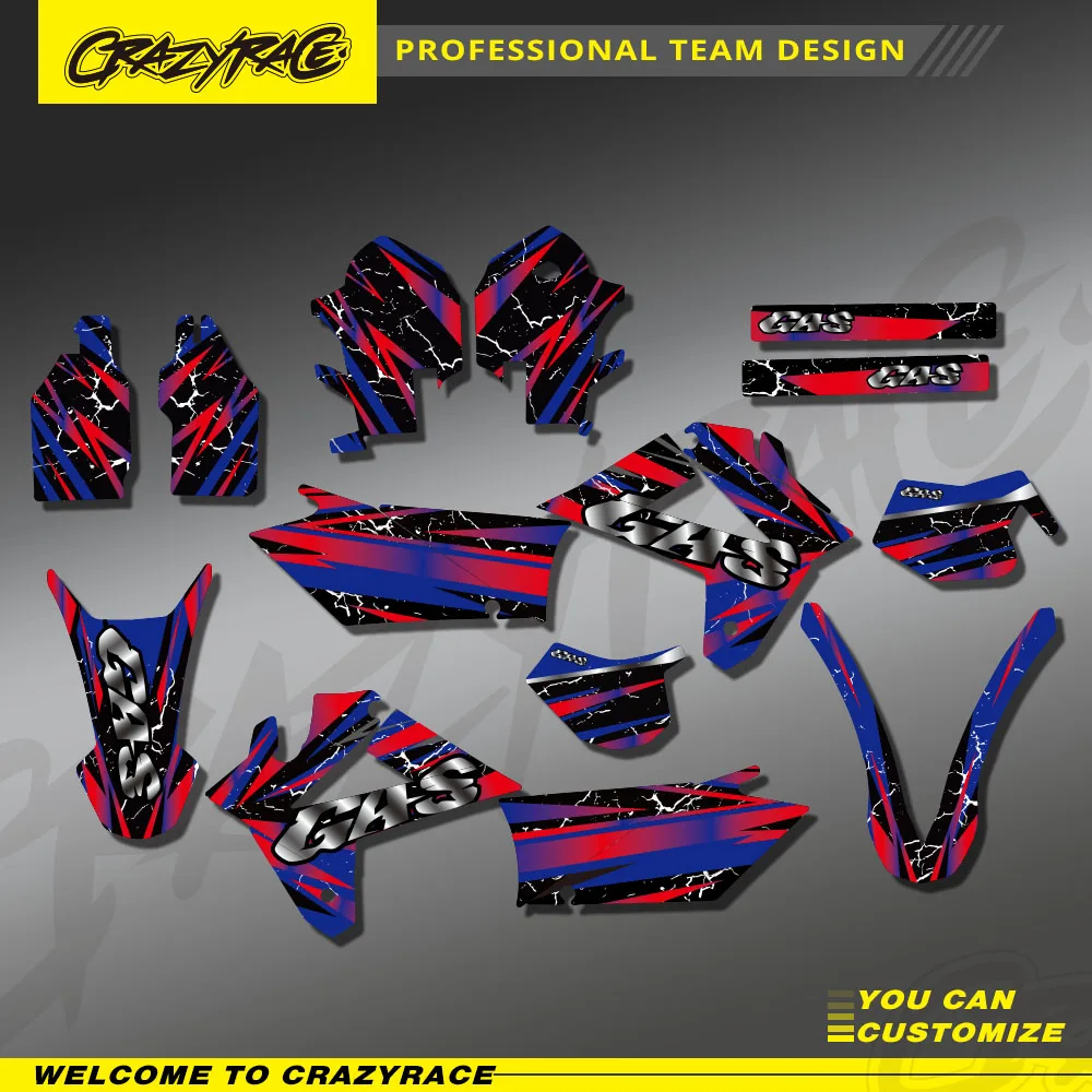 

For GASGAS GAS GAS EC 125 250 300 350 450 2007 2008 2009 CRAZYRACE Custom Decals Stickers Graphics Backgrounds Decals Stickers
