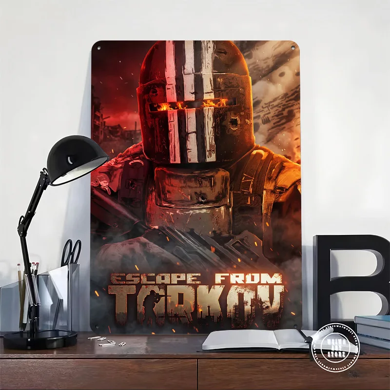 Escape From Tarkov Game Poster Retro 3D Printed Metal Signs Customized Wall Hanging Gift for Home Decoration Garage Accessories