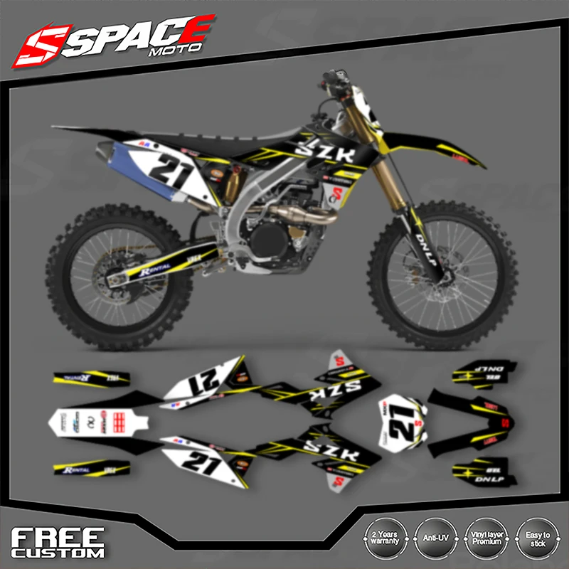 

SPACE Custom Motorcycle Graphics Background Decal for SUZUKI 2018-2019 2010-2022RMZ450 2019-2022 RMZ250 Decals Stickers Kits 001