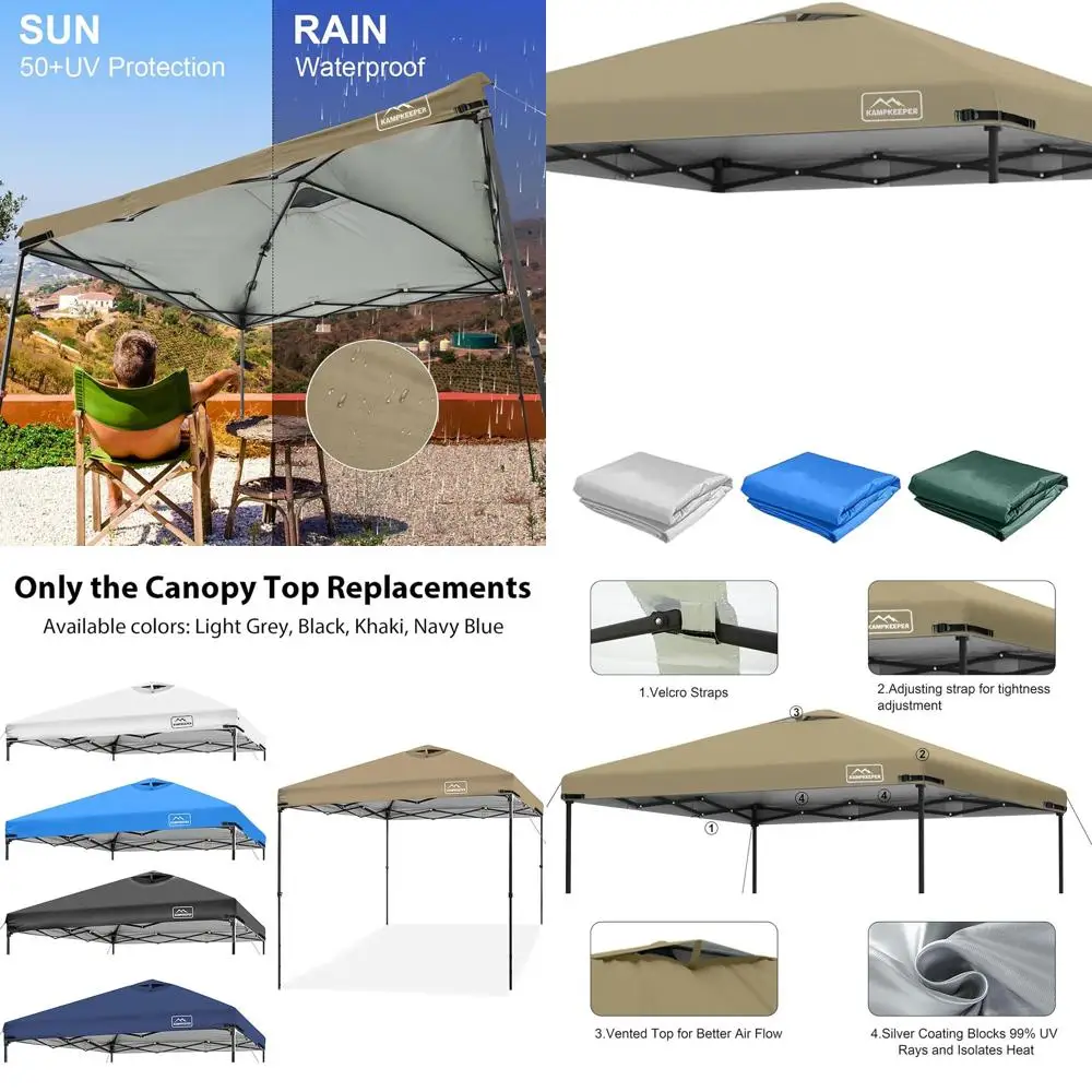 

Выдвижной навес из полиэстера цвета хаки 10x10 футов с вентиляционным отверстием и эластичным ремешком для защиты от ультрафиолета на открытом воздухе