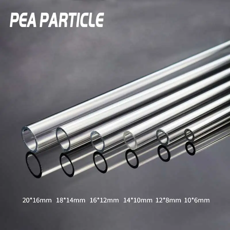 

Transparent PC Water Cooling Tube Hard Acrylic 50cm OD Sizes 10mm-20mm 2mm Thickness - Flexible Water Pipe for Cooling Systems
