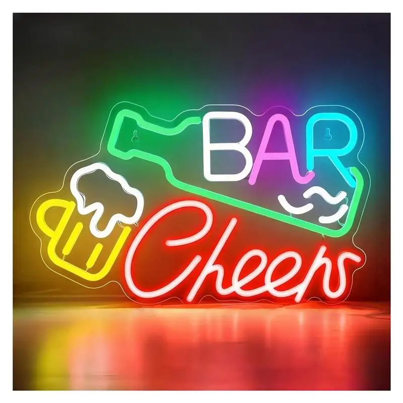 LED BAR Cheers Neon Sign, USB Powered Decor For Bar & Beer Theme Party