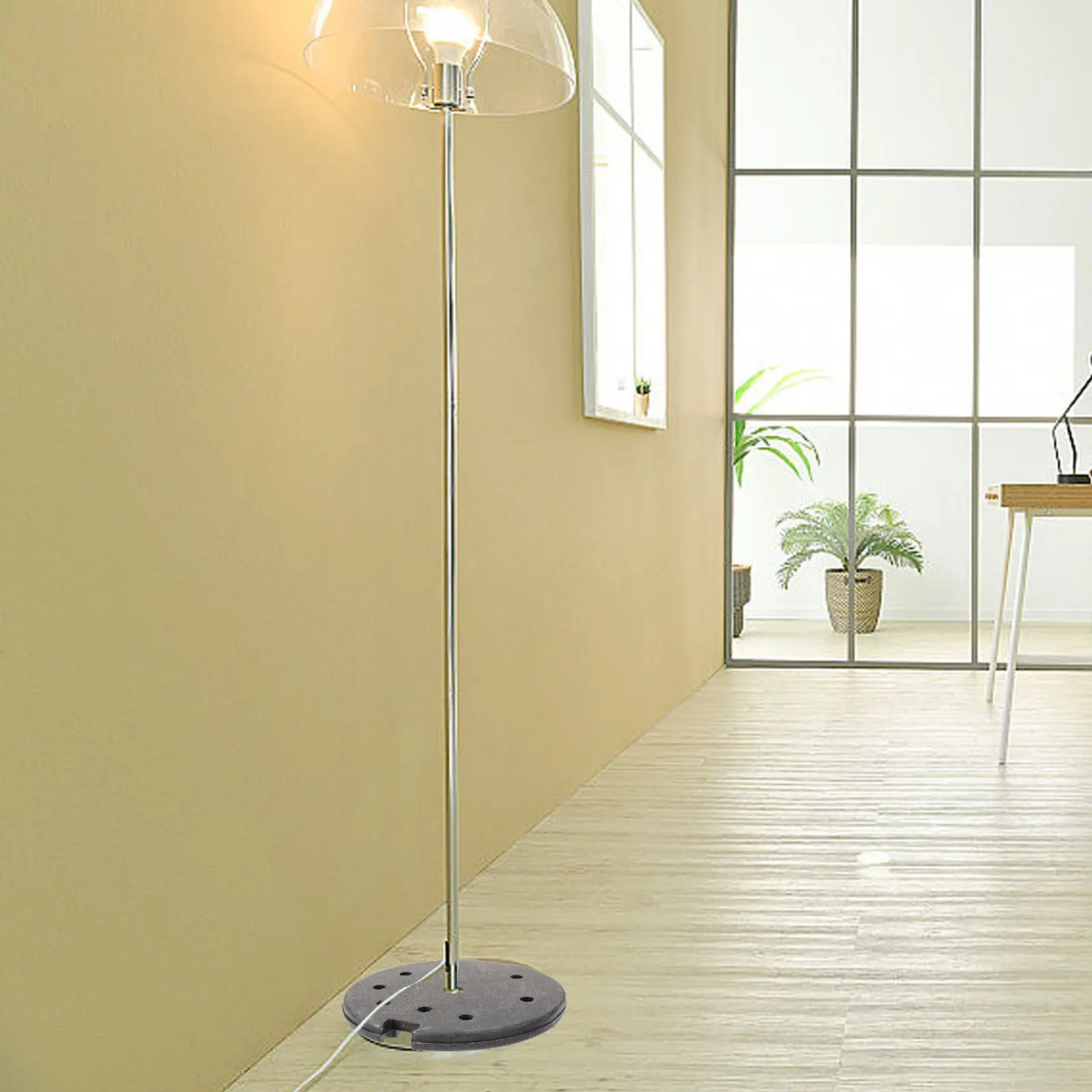 Stable Plastic Table Lamp Base Weight Round Desk Floor Light Replacement Light Base Weight for Home Office Use