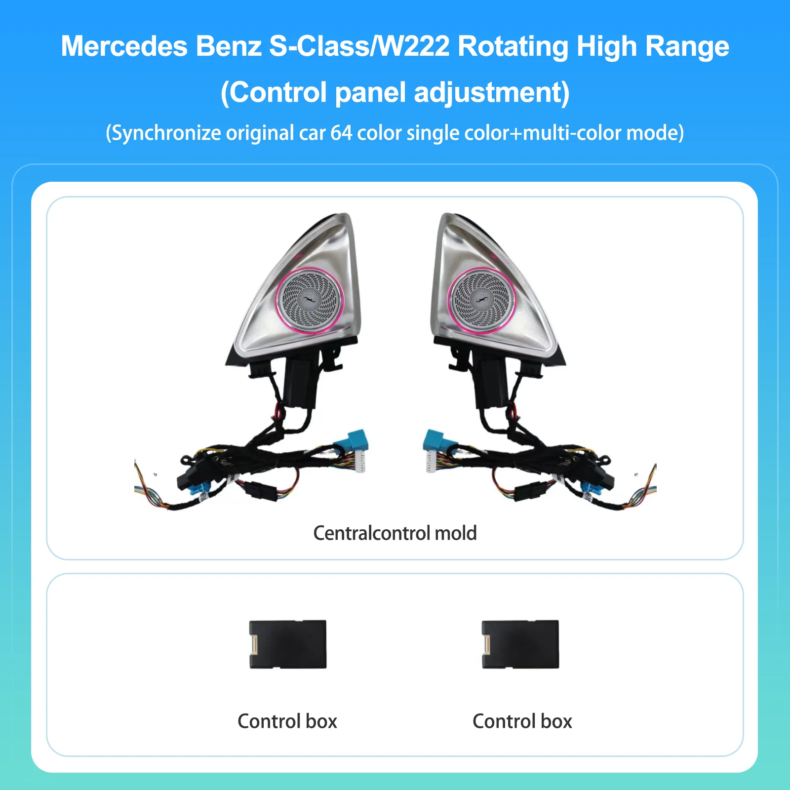Past Voor Mercedes W167 W177 W205 W206 W213 W214 W222 W223 X253 X254 GLE GLS GLC EEN C E S OEM Gegoten 4D Roterende Tweeter Ambient L
