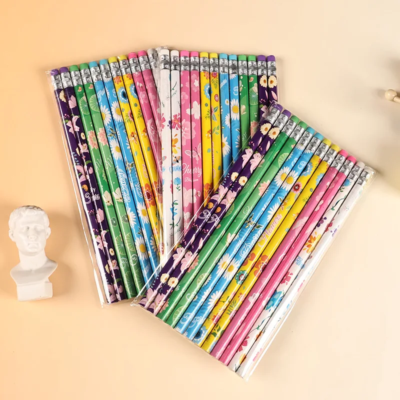 72 個ノベルティ花鉛筆かわいい文具卸売かわいい木製鉛筆学生ライティングスクール鉛筆描画ライティング女の子
