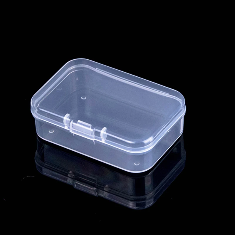 Mini Storage Case Rectangle Clear Plastic Jewelry Case Container Ackaging Box For Earrings Rings Beads Collecting Small Items