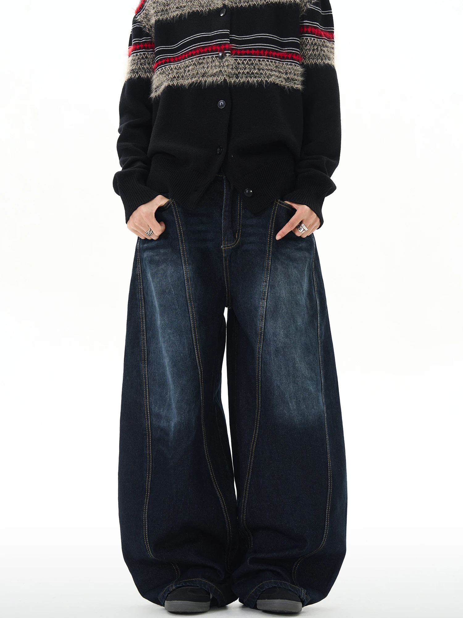 

Широкие джинсы Thumpup в американском стиле ретро с вышивкой для мужчин и женщин, свободные повседневные брюки из смеси хлопка и полиэстера, четыре сезона