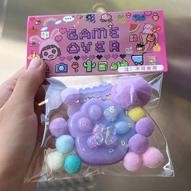 Neues Spielzeug Mini Spielzeug Kawaii Plüsch Katze Pfote transparente Würfel Stress abbau Squeeze Spielzeug