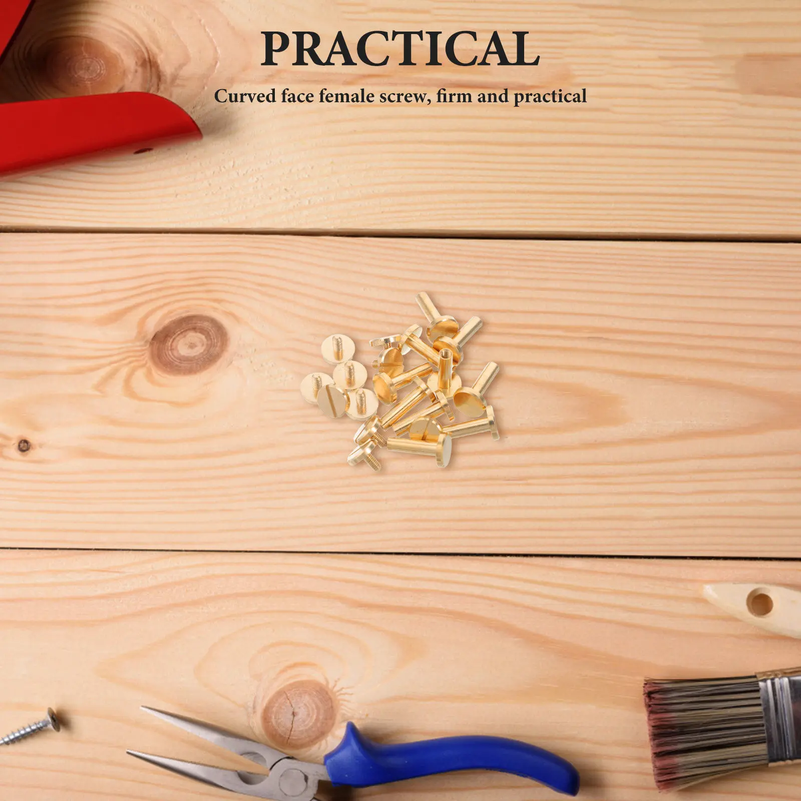 

10Pcs Brass Rivets Flat Head Studs Screw Back Binding Rivets Leathercraft Belts Handbags DIY Metal Tack Screws