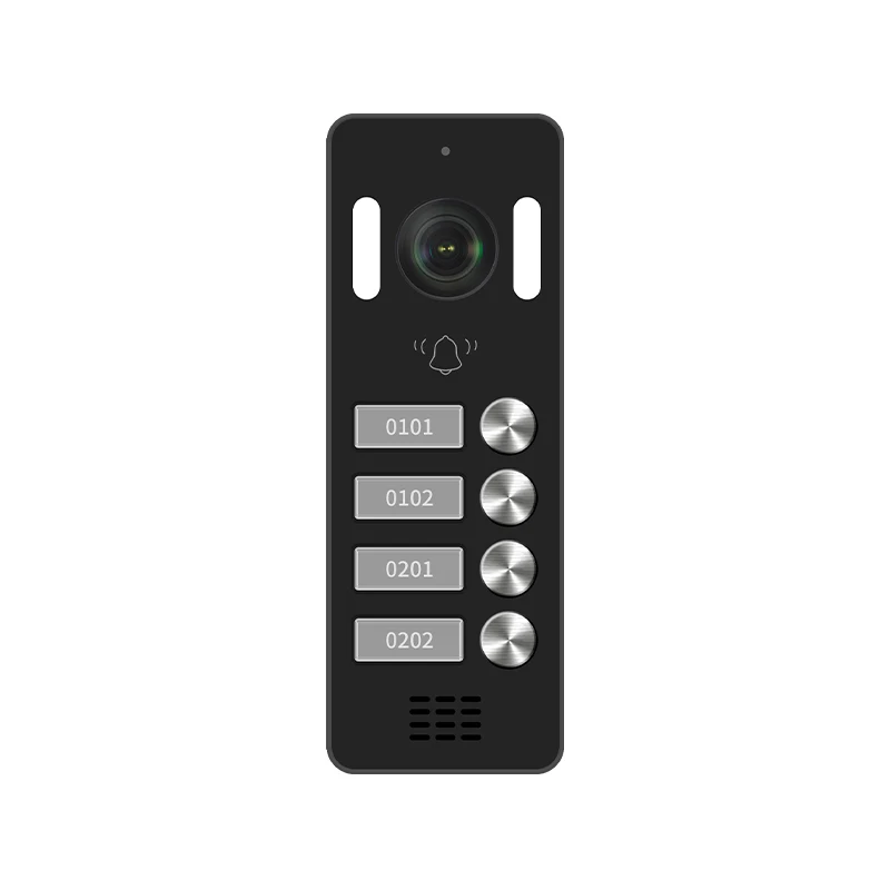 Wired Home Video Intercom for Multi Apartment 4 Units Visual Door Phone 7 Inch Monitors 4 Buttons Doorbell Remote Access System