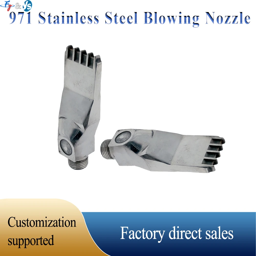 1/4'' Stainless Steel 971 Flat Air Nozzle Air Knife Compressed Flat Air Nozzle Blowing Nozzle Clean and Blow Dry Nozzle Cooling