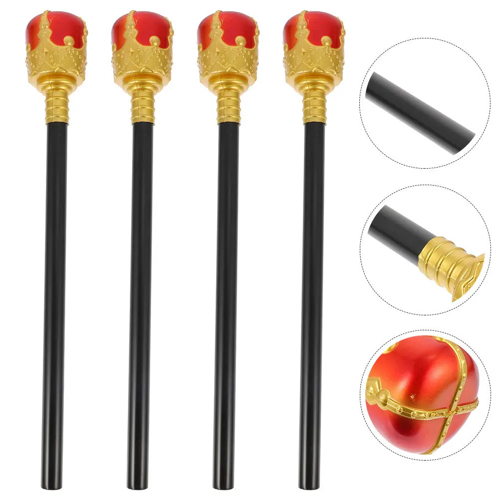 4 個子供用軽量笏ハロウィーンパーティーコスプレステージパフォーマンスキングアクセサリー装飾小道具