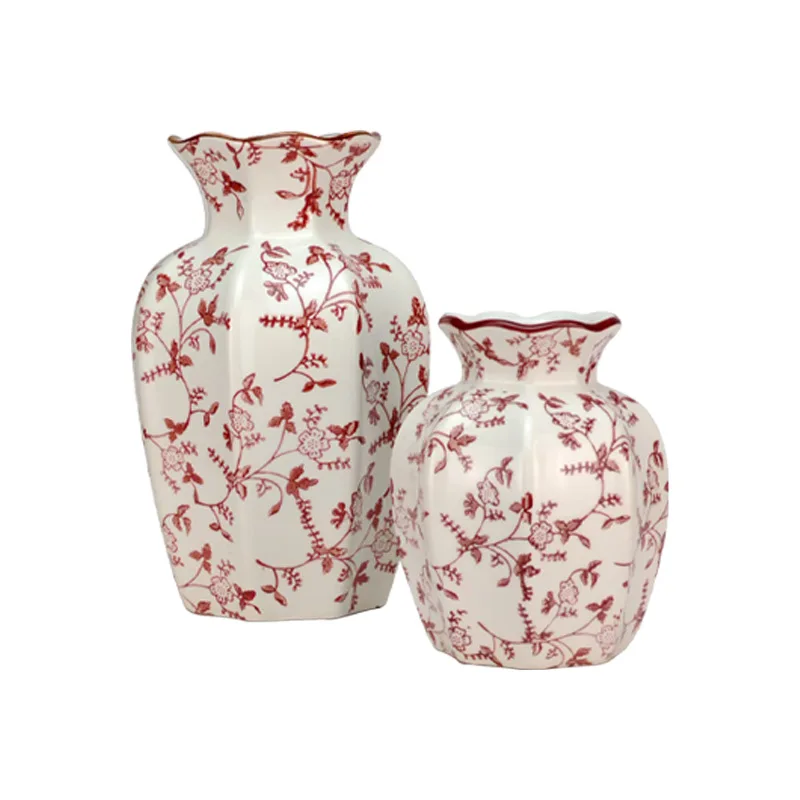 

Medieval blue and white porcelain retro ceramic vase household niche home living room utensils ceramic vase flower arrangement d