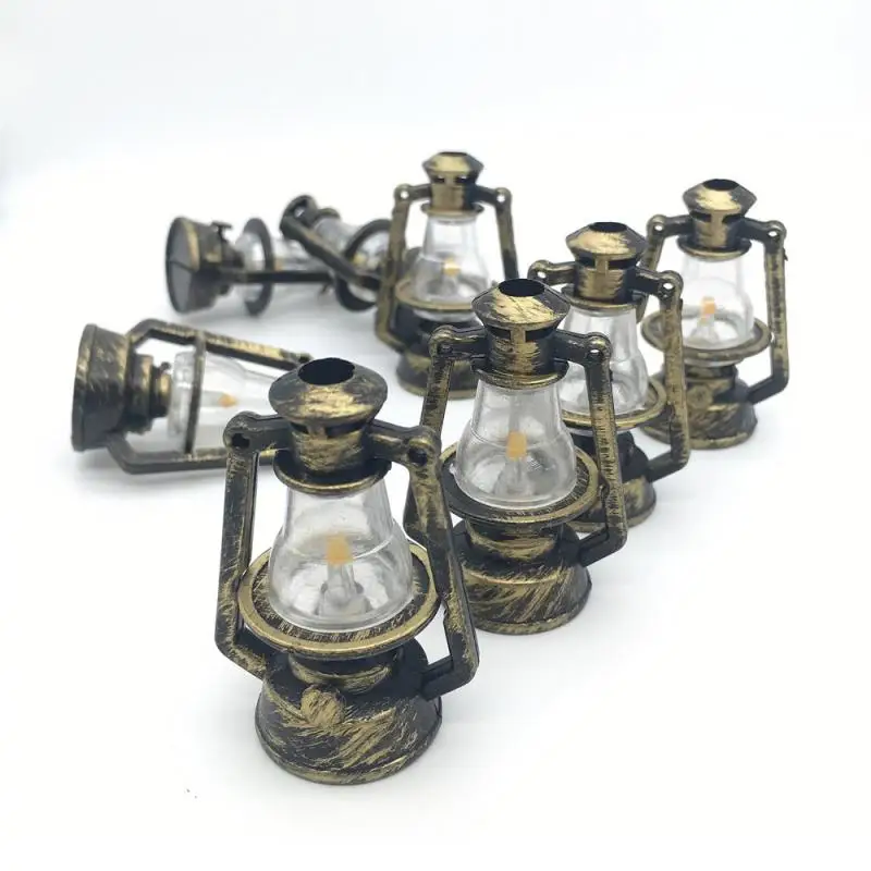 5/10PCS 37x54mm Mini dekoracje latarni nafty miniaturowe ozdoby z fałszywego lampa naftowa bajki akcesoria ogrodowe rzemiosło dekoracyjne