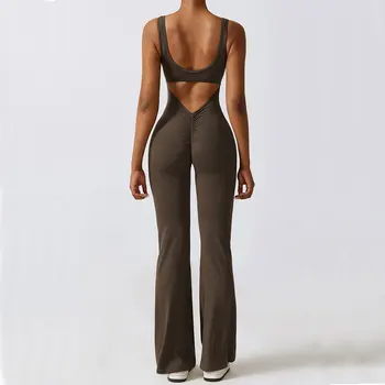 Novo Conjunto de Ginástica Feminino: Macacão Esportivo para Treino, Yoga e Fitness com Efeito Push-Up e Elasticidade