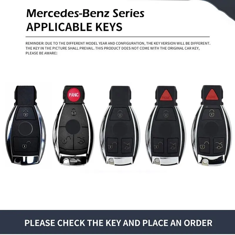 For Mercedes-Benz E-Class E300 E260 E350 E400 W124 W210 W210 W211 W212 W213 W214 Zinc alloy remote control key holder shell