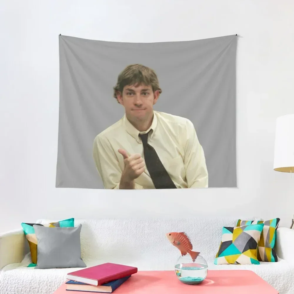 Jim halpert Thumbs Up Tapestry Bedroom Decor Aesthetic Home And Comfort Decor Tapestry