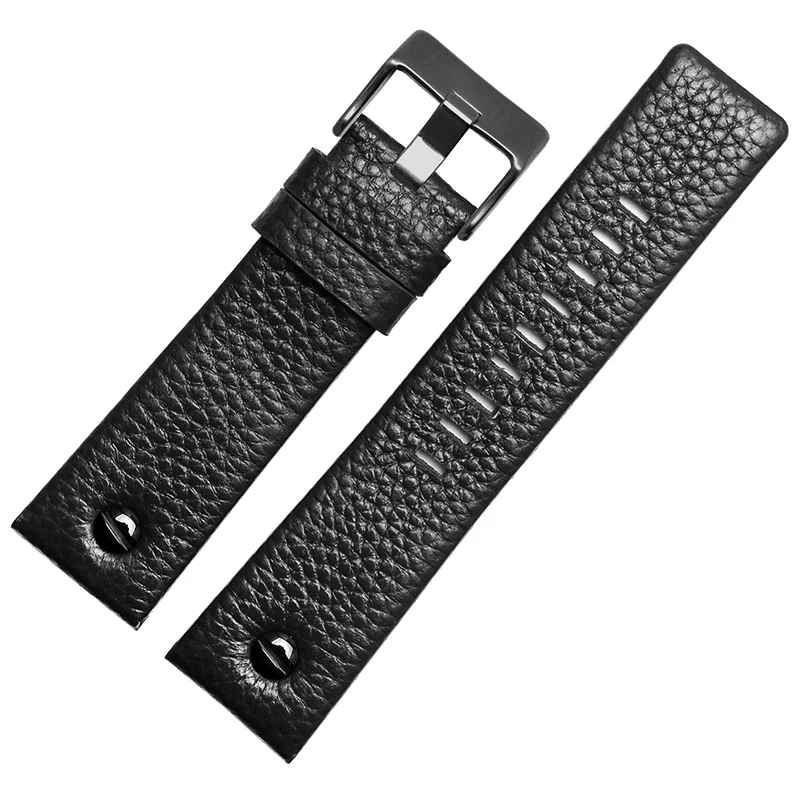 Cowhide lea/ther watch strap 22 24 26 27 28 30 32mm Hi-Q black brown red white watchband For Diesel MEGA CHIEF DZ4318 7395 7370