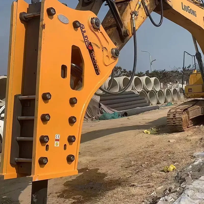 Excavator hydraulic breaker, multi-functional cement pavement slotting head, hydraulic high-frequency breaker