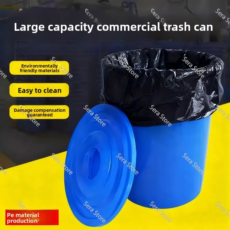 Plastic Bucket with Lid Iron  50/60/160/280 Blue White Plastic Iron Handle