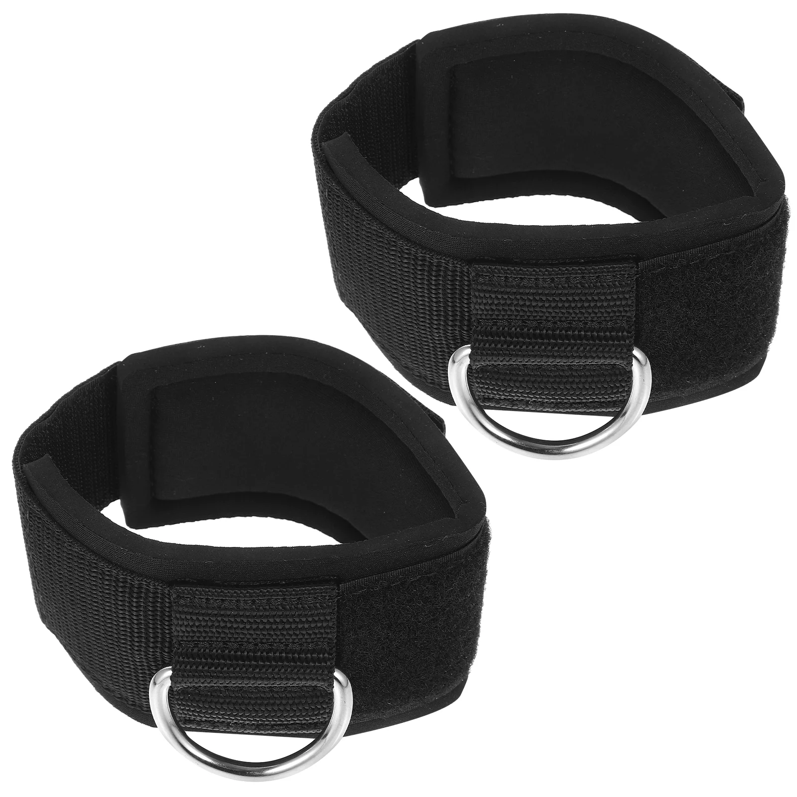 

2 Pcs Ankle Straps for Cable Machine Bind Buckle Binding Band Foot Professional Black