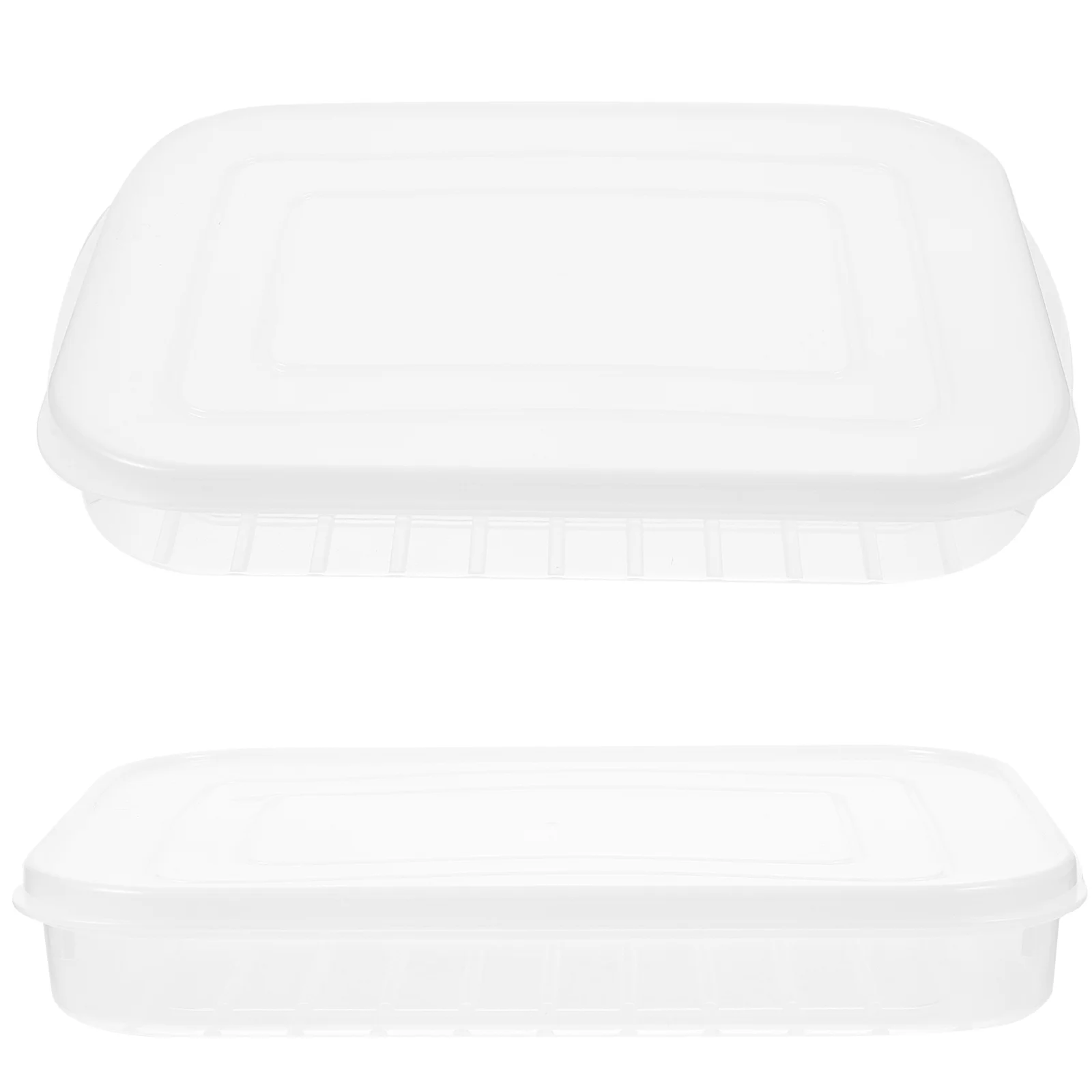 

2 Pcs Bacon Sealed Boxes Glass Refrigerator Storage Containers for Food Fridge Organizer Large Keeper