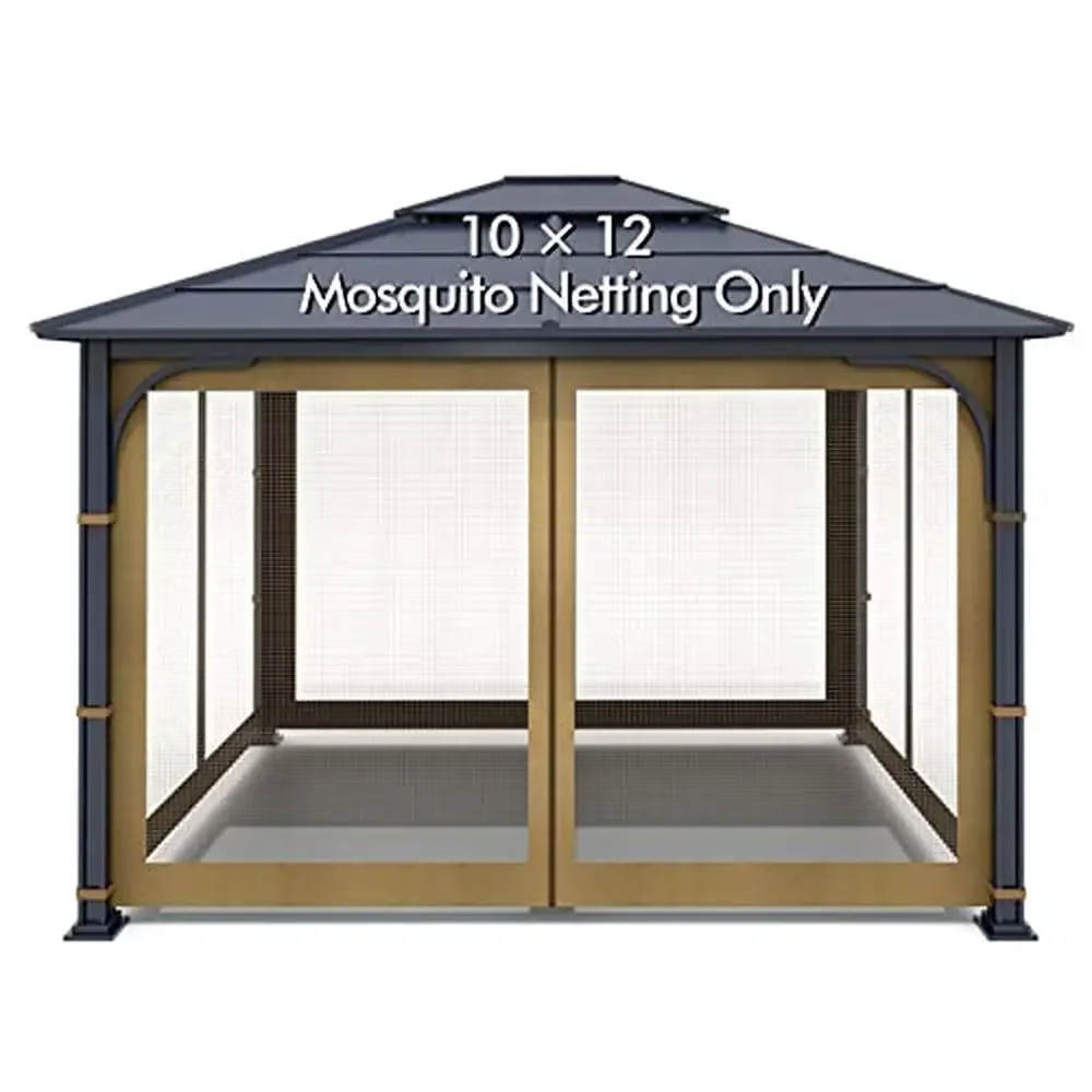 

Universal Outdoor Gazebo Mosquito Netting Weather-resistant Polyester Zipper Closure Easy Installation