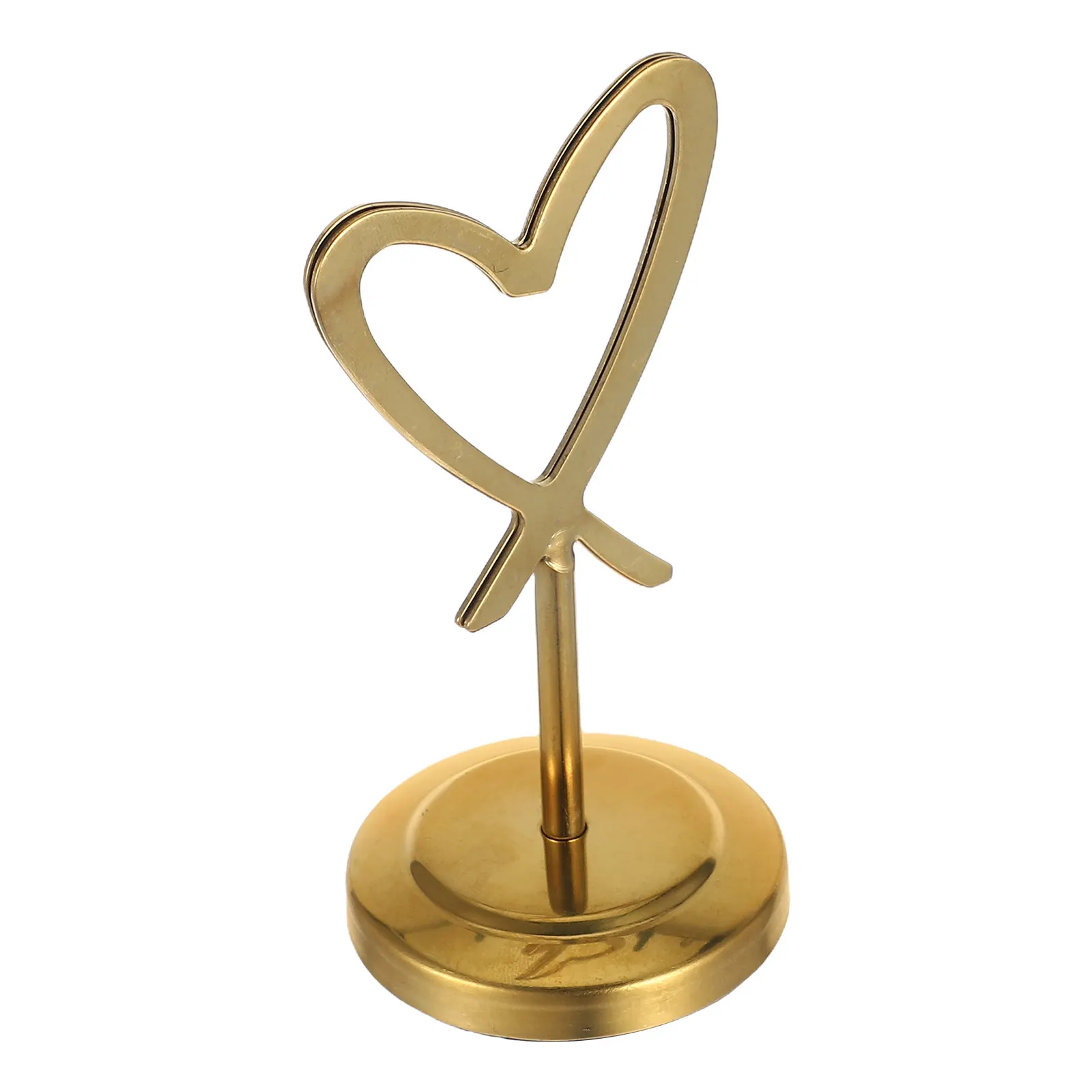 Elegant Heart Shape Stainless Steel Clip Holder for Table Cards Photos Memos Menus Name Tags Wedding Party Office Restaurant