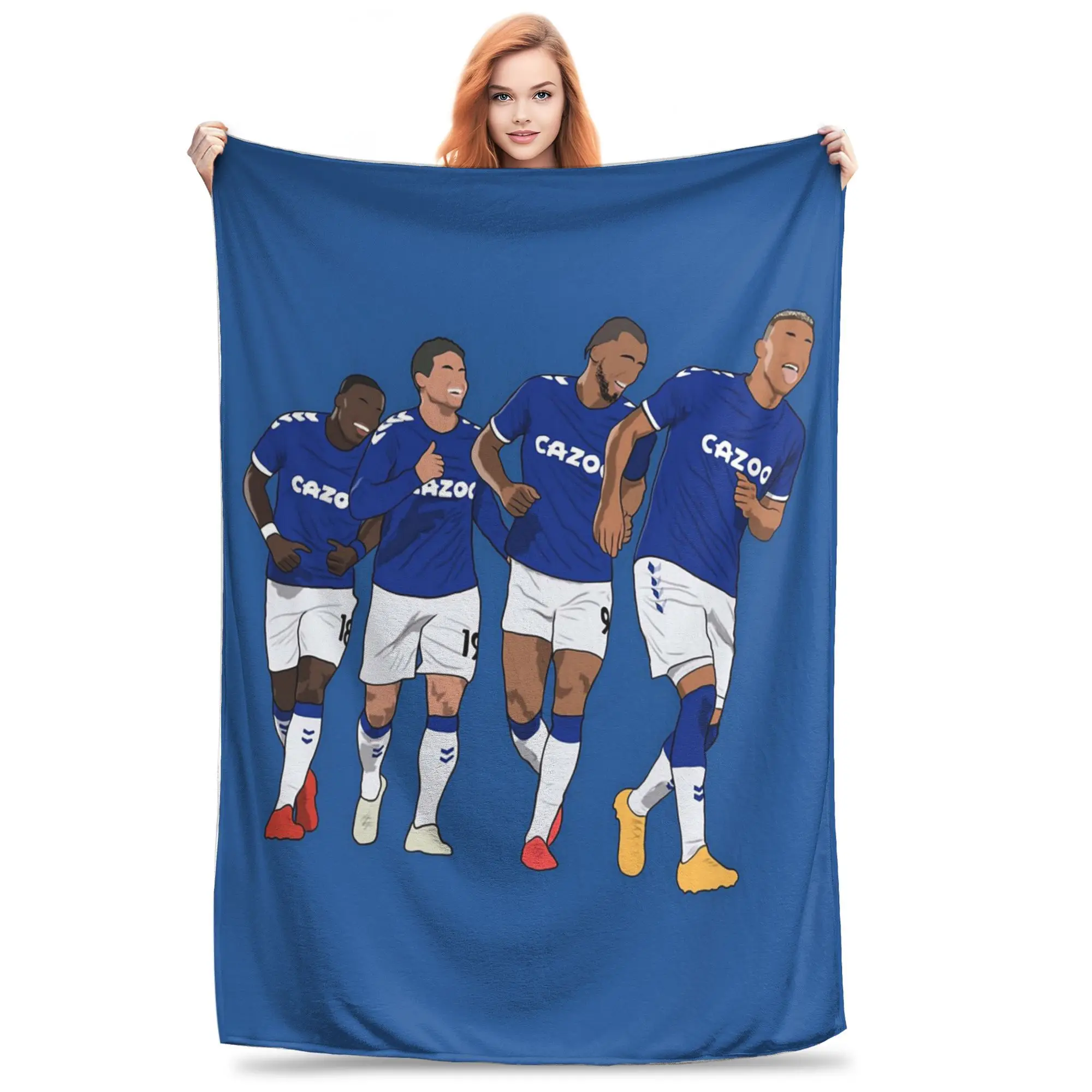 Everton Goal celebración Richarlison Calvert Lewin Rodríguez Nkounkou mantas de Franela suave manta de felpa cama sala de estar