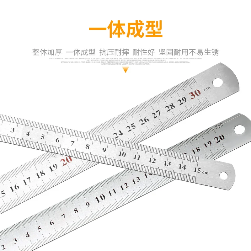 Stainless Steel Metal Straight Ruler Precision Measuring Tool 10/15/20/30/50/60CM 1PC