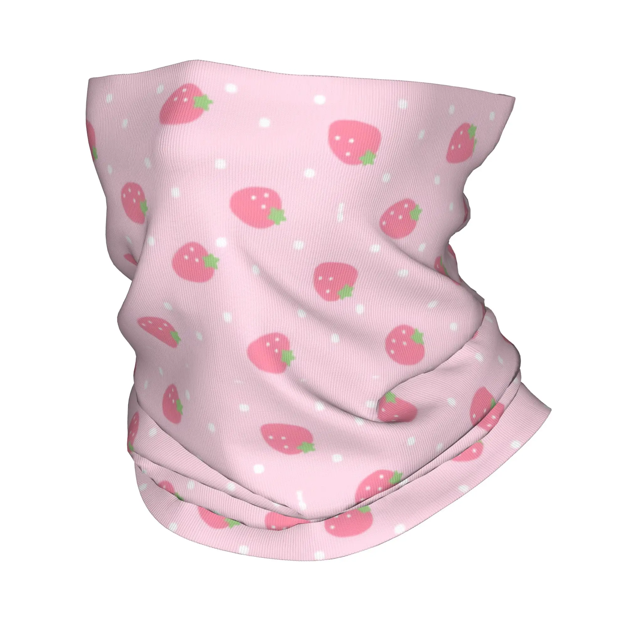 Strawberry Kawaii Fruit Bandana Neck Gaiter Wrap Scarf Multifunctional Cycling Scarf Sports for Men Women Adult All Season