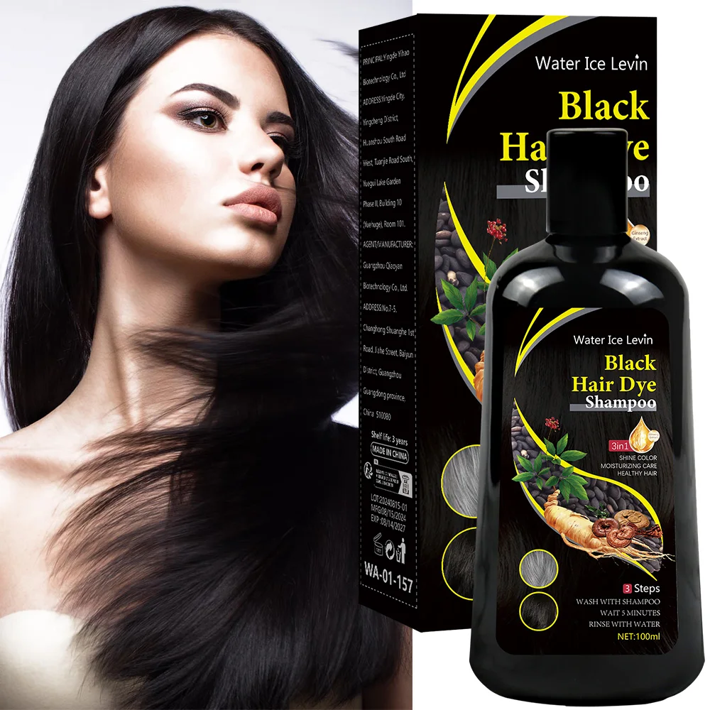 New 100ml Black Hair Color Dye Hair Shampoo Cream Organic Permanent Covers White Gray Shiny Natural Ginger Essence For Women Men