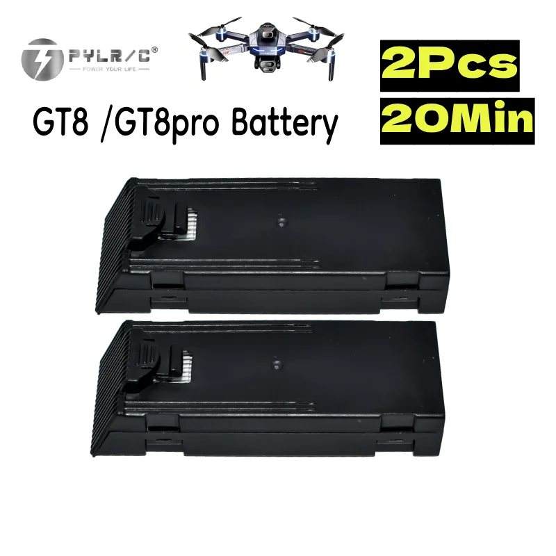 2PCS GT8 GT8PRO Battery Original RC Drone GT8 PRO Quadcopter Lipo Battery 3.7V 1300MAH Type-C Flight Time About 20 Mins