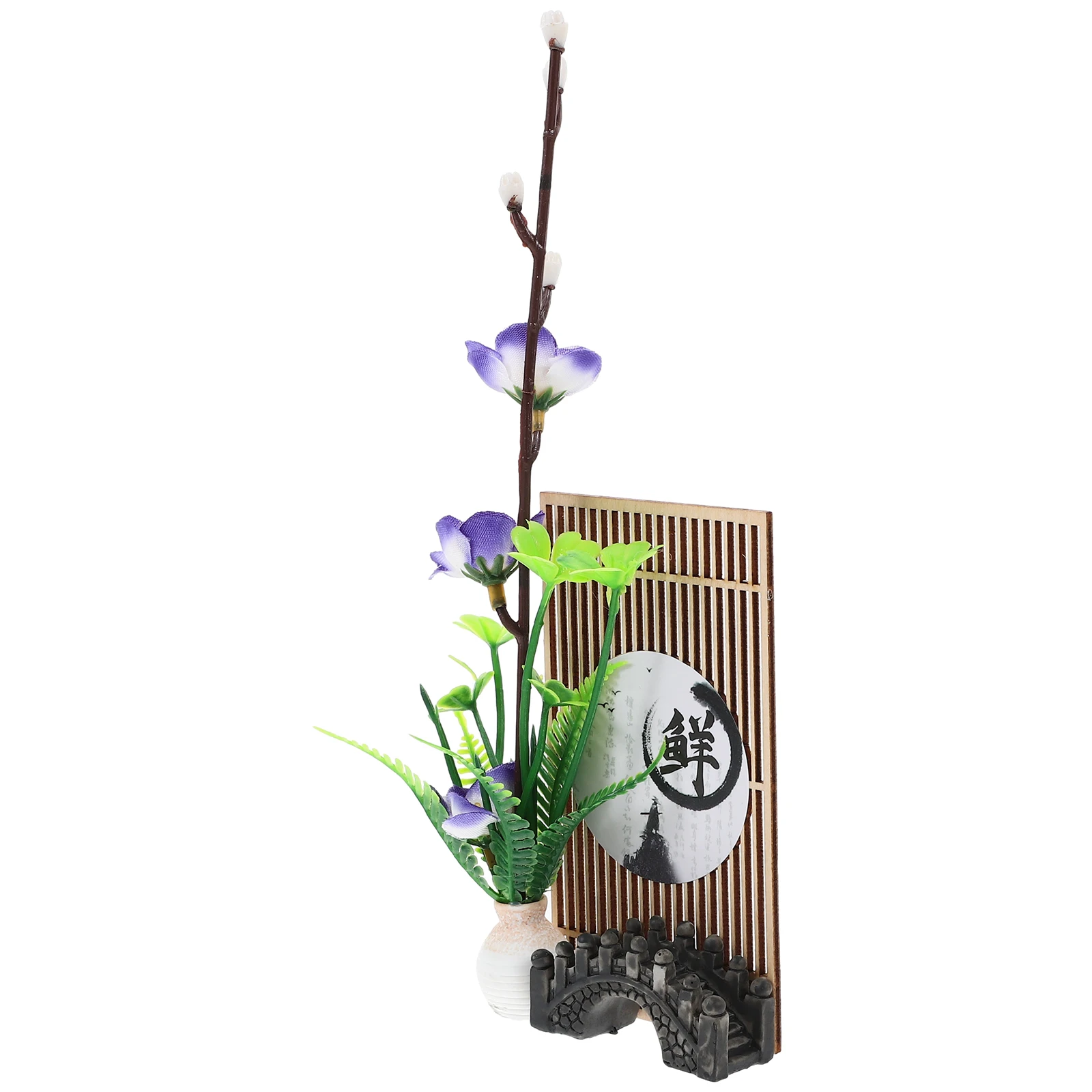 

Barbecue Sauce Simulated Blue Plum Style Wood Lifelike Flower Serving Plate Ornaments