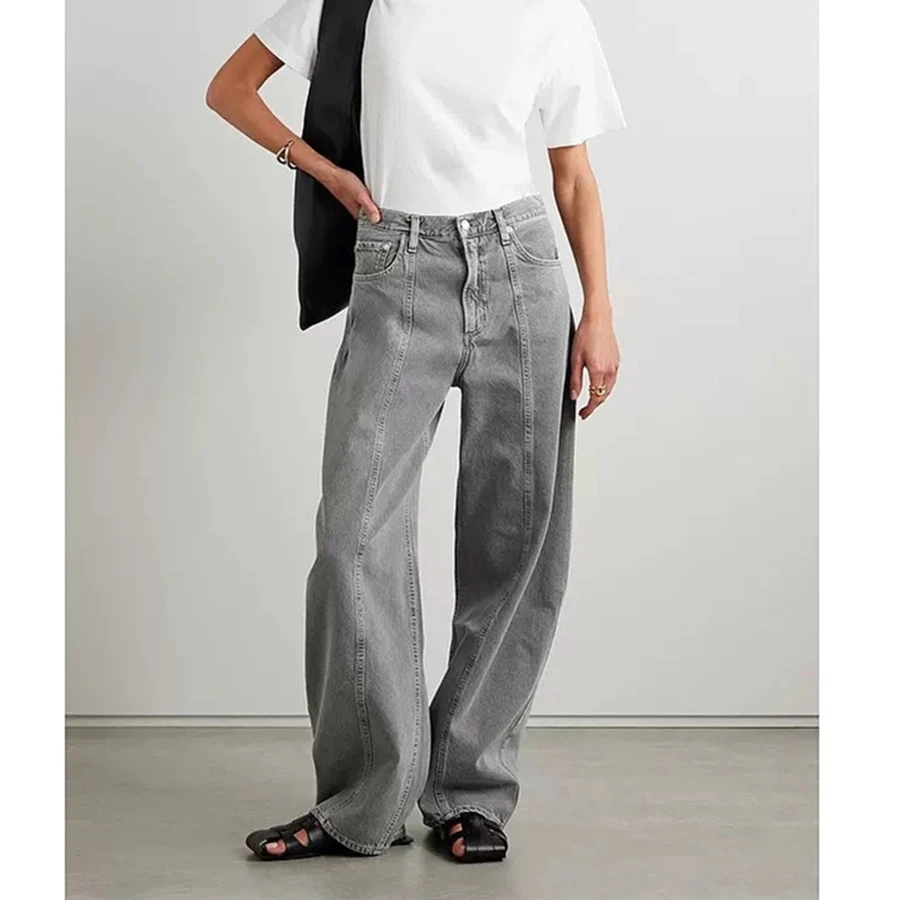 

Maxdutti High Street Blue Nordic Retro Cocoon Shape Jeans Women's Jeans Fashion High Waist Woman Clothes Women's Denim Pants