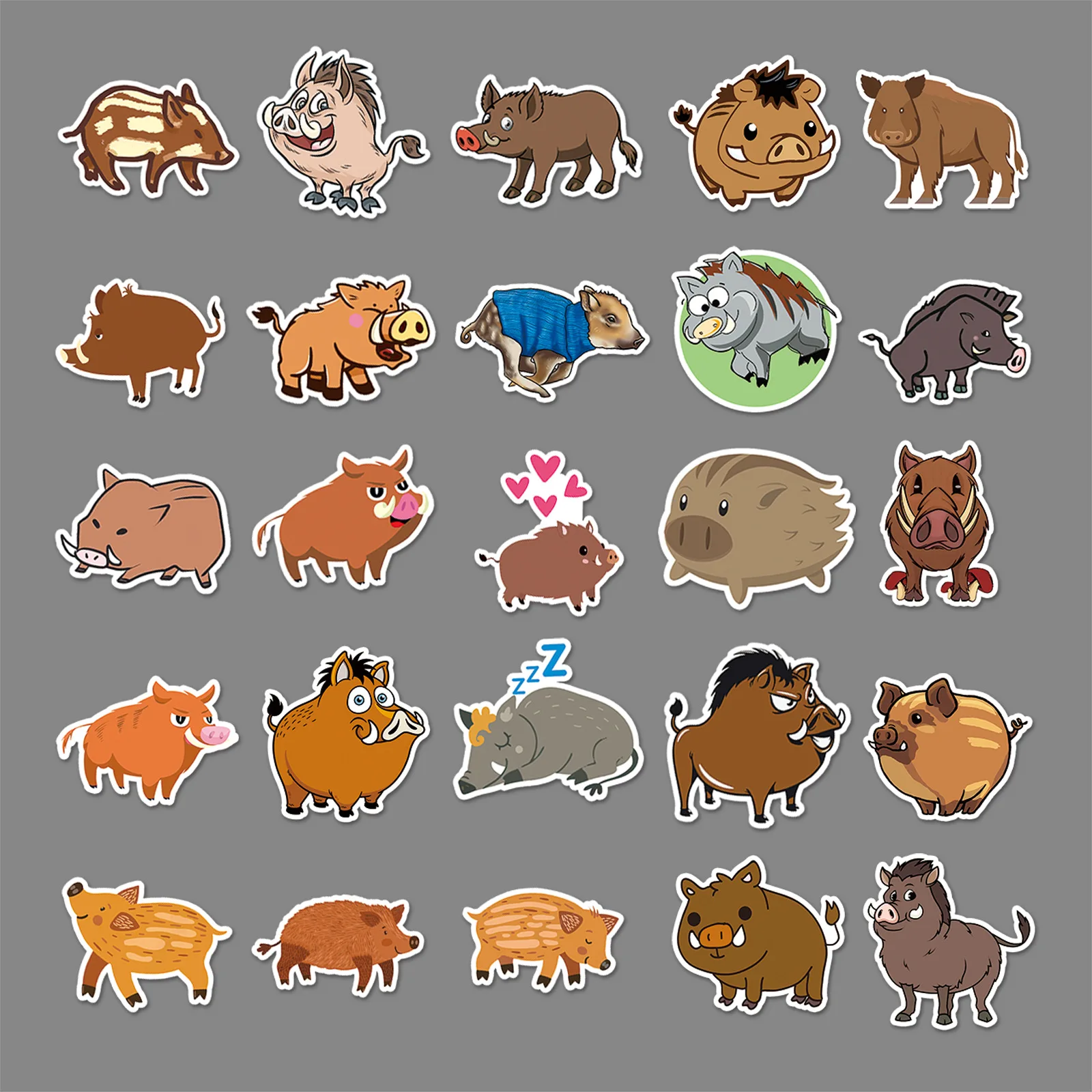 50 قطعة ملصقات الكرتون الخنزير البري لطيف الحيوان الكتابة على الجدران الاطفال اللعب الأمتعة المحمول الهاتف الغيتار سيارة الدراجة الشارات الديكور اللعب هدية