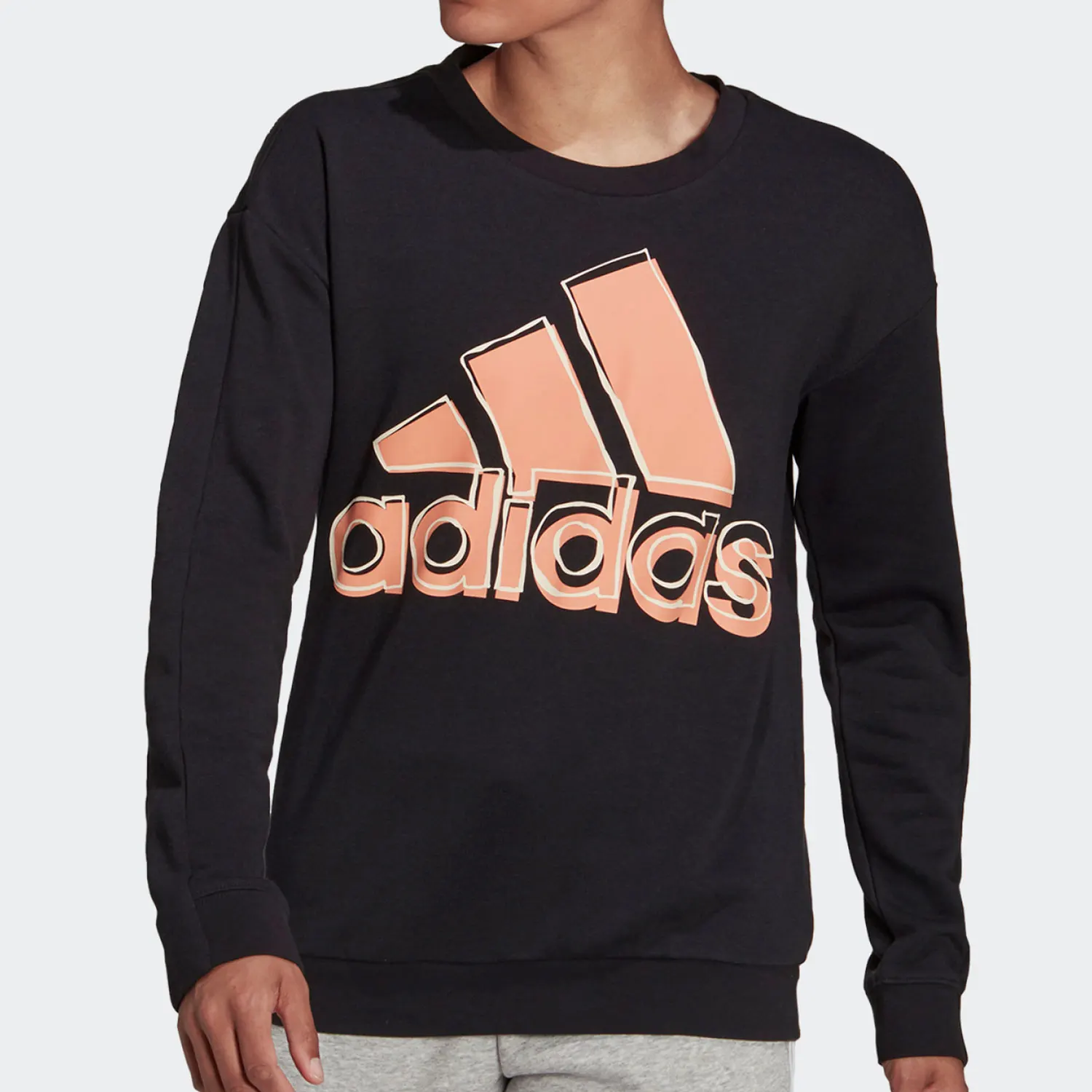 

adidas genuine Knit Loose Breathable Women's Round Neck Sweatshirt HB5105