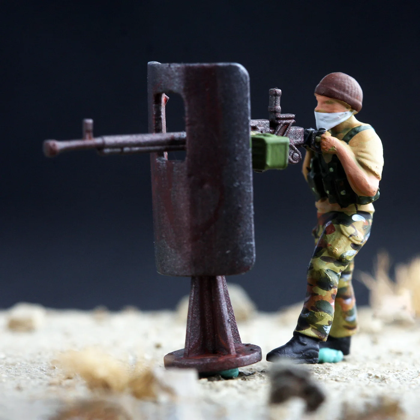 

1:72 Scale Resin Mercenary Heavy Machine Gunner 1-person Scene Accessory Model Adult Toys Classics Gifts Souvenir Static Display