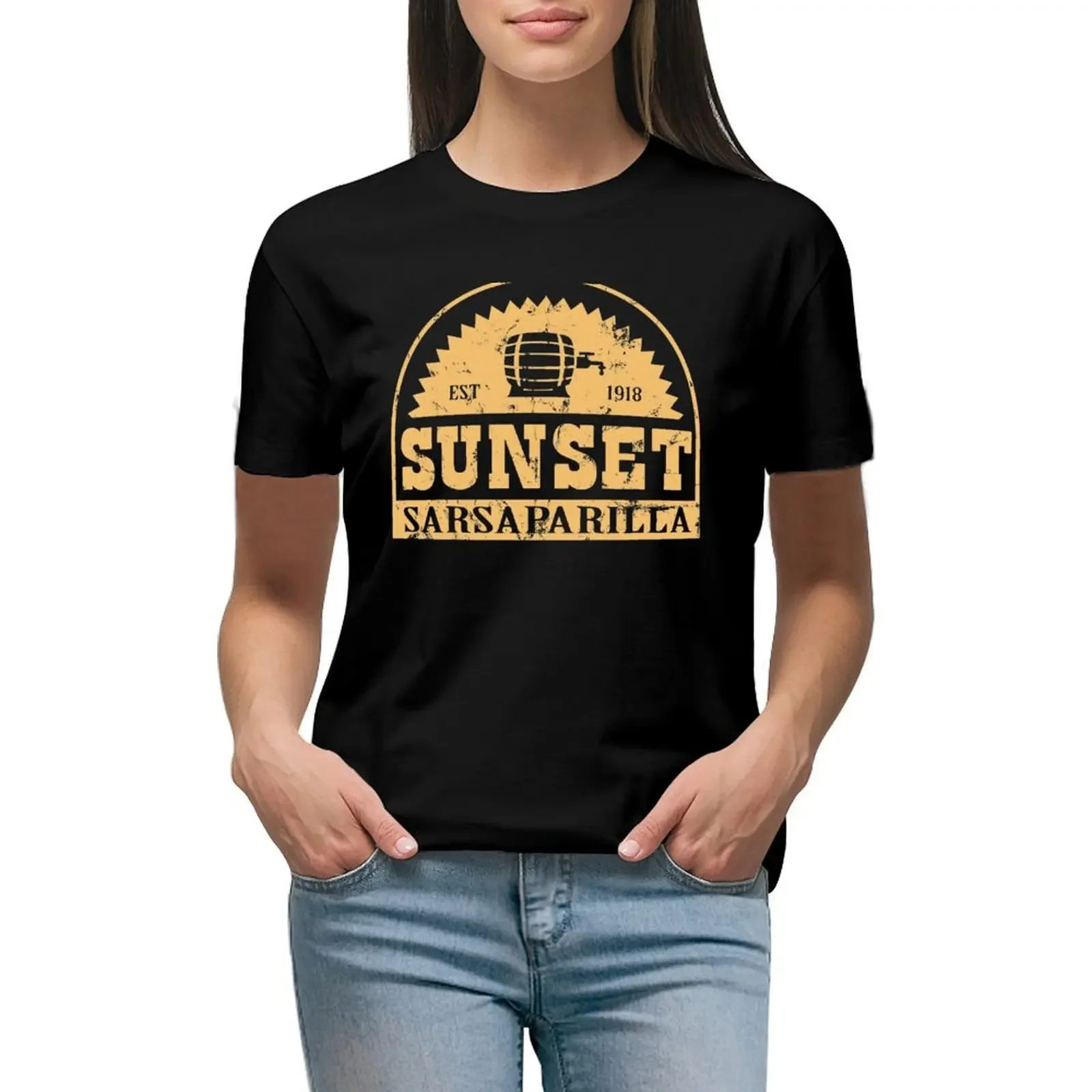 

Sunset Sarsaparilla T-Shirt customs heavyweights plus sizes korean fashion workout shirts for Women