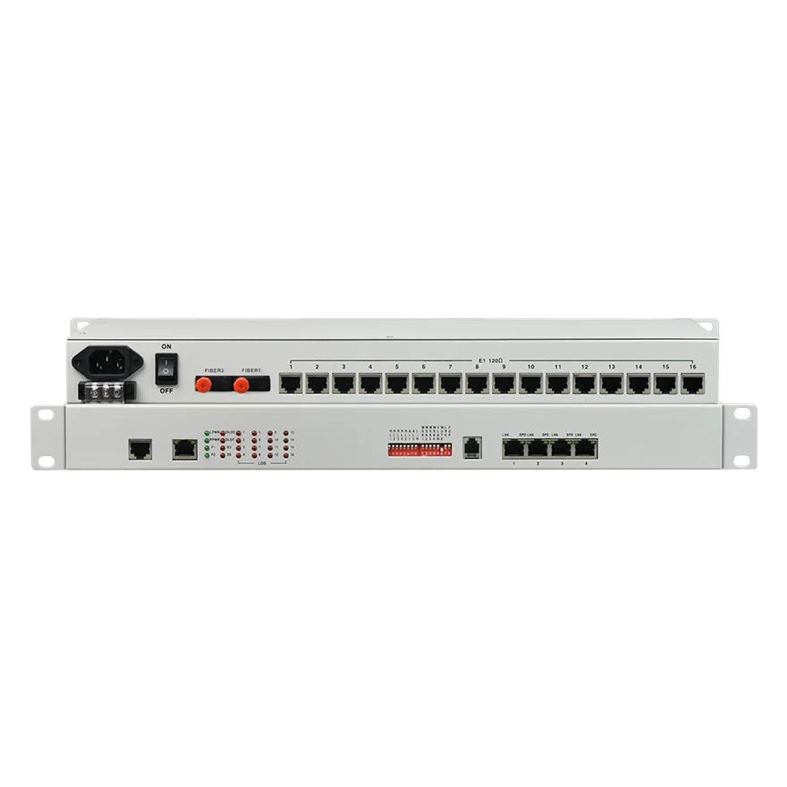 

16-канальный преобразователь E1 в оптоволоконный 16E1 + 4 мультиплексора Ethernet PDH