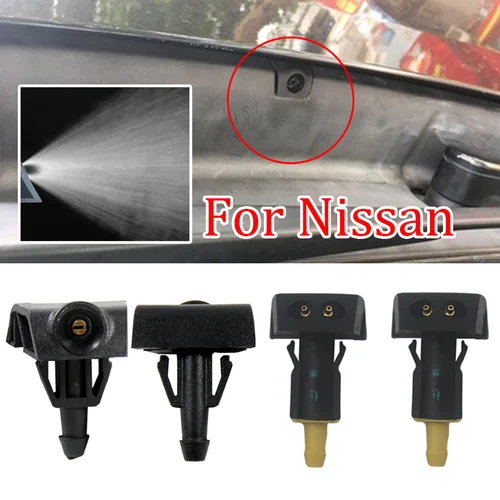 Boquilla de pulverización de agua para limpiaparabrisas delantero de coche, accesorio Exterior para Nissan TIIDA SYLPHY x-trail Venucia, 2 uds.