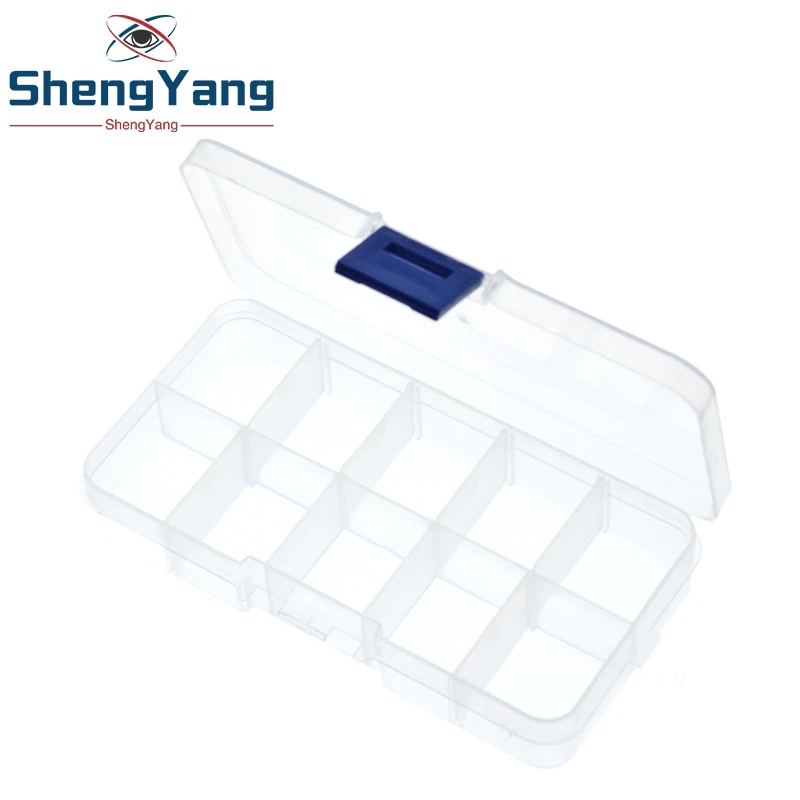 10 Grid canbe remove transparent plastic small box kit storage box jewelry jewelry box electronic components parts finishing box image 5