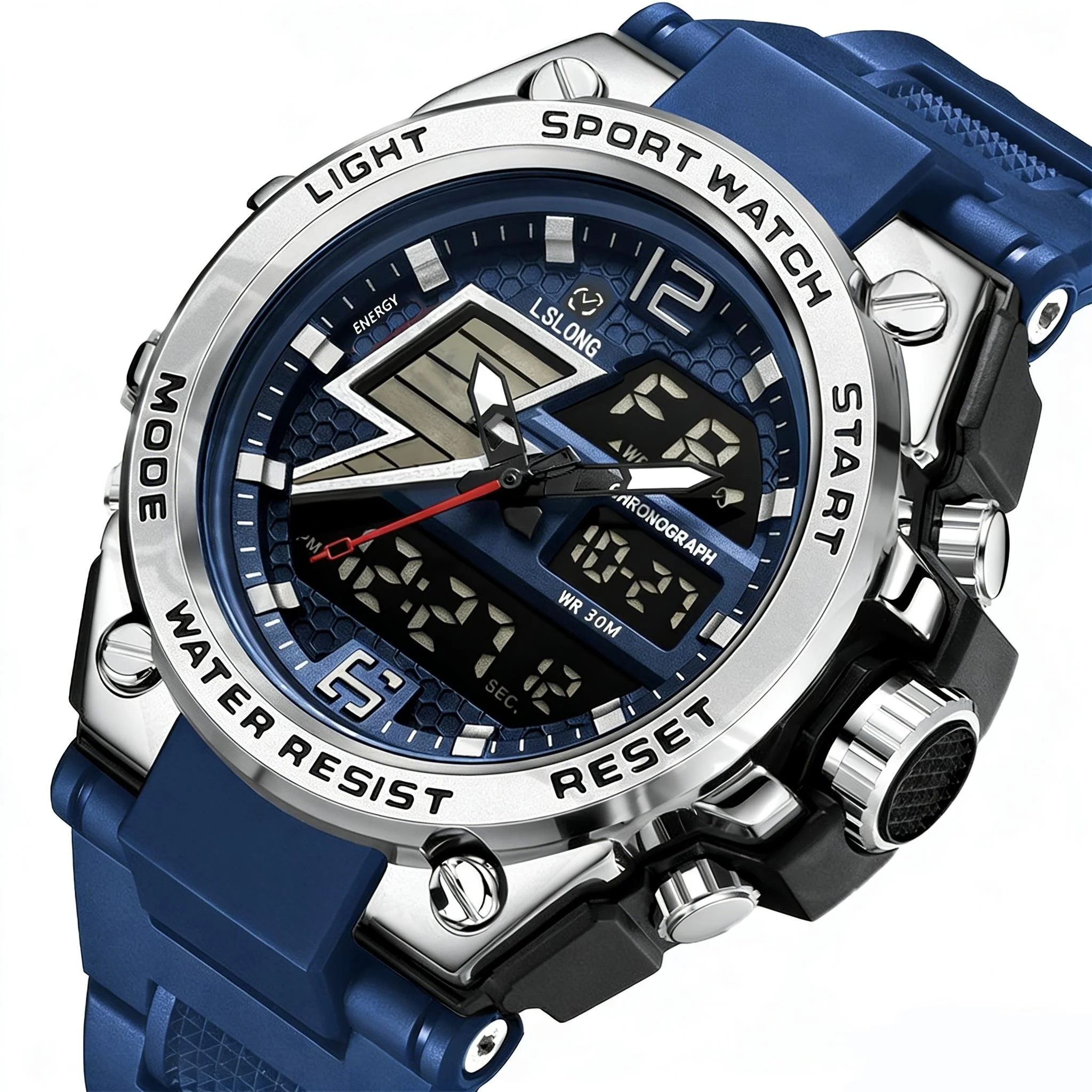 

Trendy and fashionable men's large dial watch, youth sports electronic watch - a great gift choice