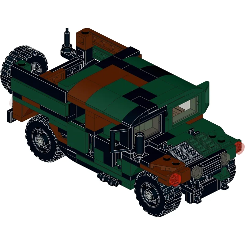 249pcs MOC Cars Hammer Humvee HMMWV Model Building Blocks Architecture Brick Creative Birthday Kids Assemble Christmas Gift Toys