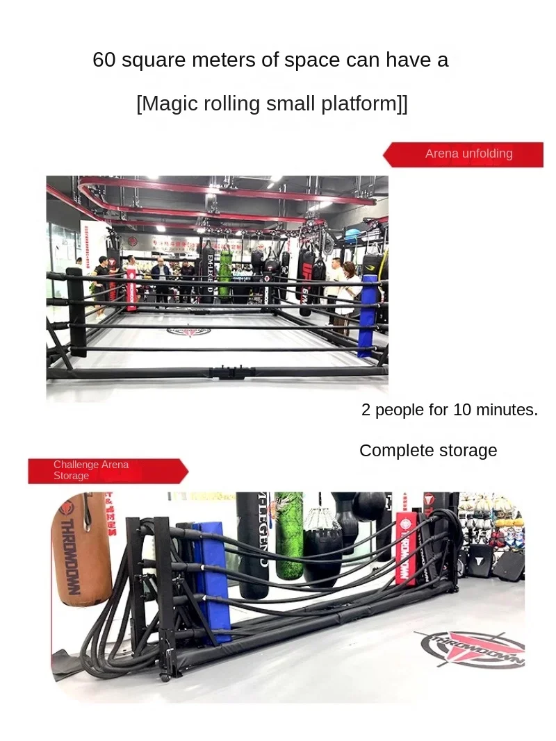 foldable storage boxing ring floor octagonal cage rope fighting ring