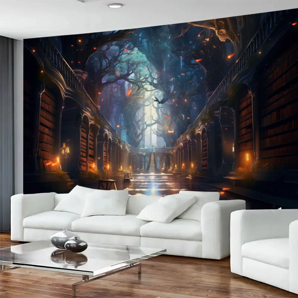 Psychedelic Fantasy Tapestry Wall Hanging - Starry Sky Fairy Tale Background Decor for Home Dormitory Classroom