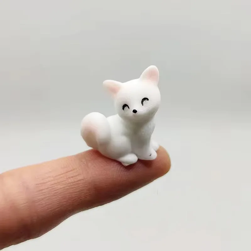 5/10 قطعة منمنمات ثعلب الراتنج الصغيرة ، تماثيل صغيرة على شكل حيوانات لطيفة للمناظر الطبيعية الصغيرة الجنية لتزيين المنزل الحرفية #1