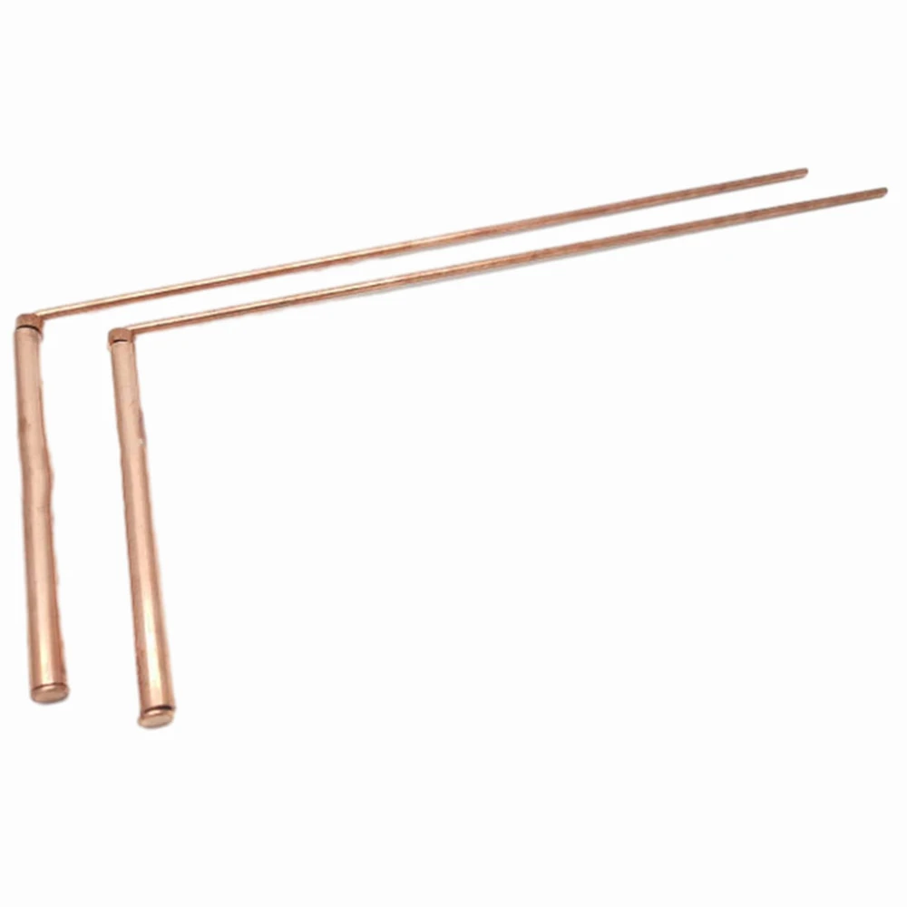 2x 99.9% Copper Detector Rod Metal Detector Rod For Water Treasure Finding Tools Divining Copper Probing Rod Tool Accessories