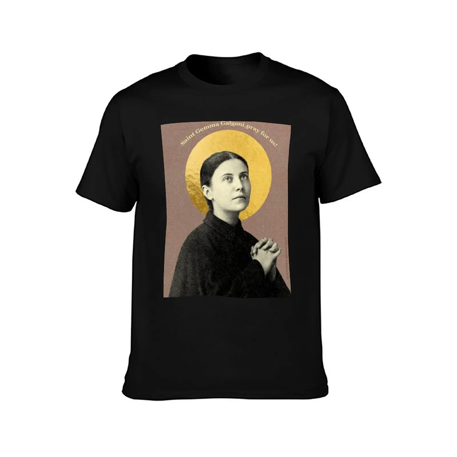 St. Gemma Galgani Holy Card Design T-Shirt blacks cute tops summer tops graphic t shirt vintage mens clothing