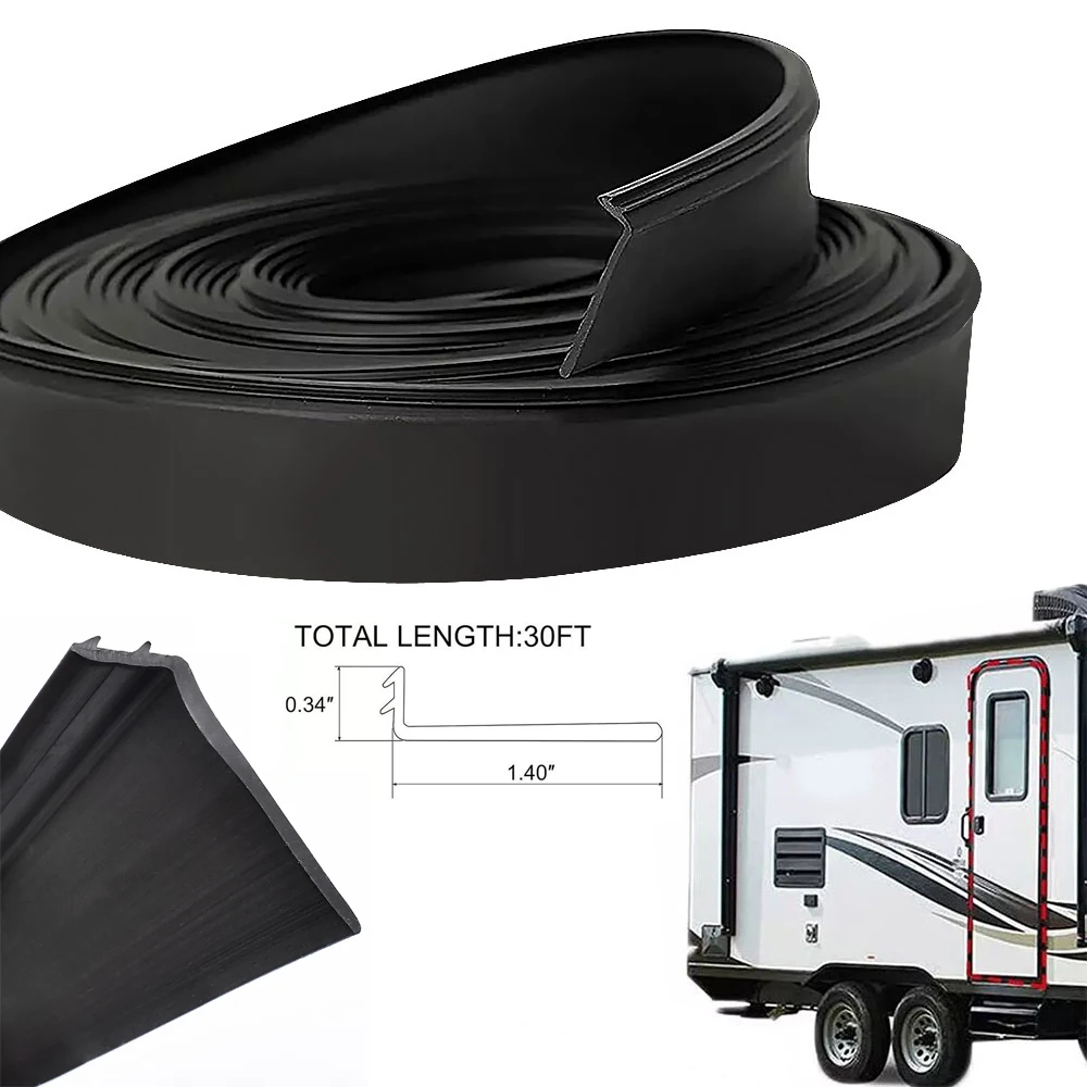 7.62m Rubber RV Slide Out Seal for Cars Vans and RVs Clip in Wipe Seal Molding Easy to Install Flexible Seal R854056 Accessories